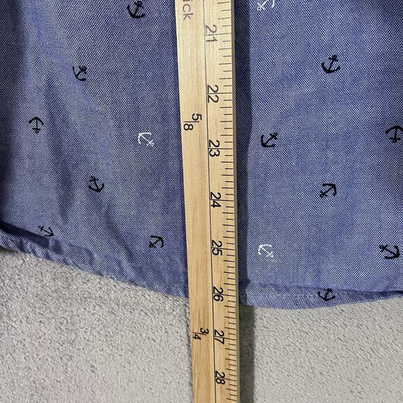 Croft Barrow Button Up Shirt Blue Womens 1X Plus Long Sleeve Preppy Nautical - Picture 5 of 9